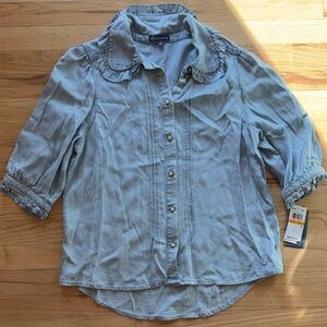 Democracy Light Blue Denim Blouse
